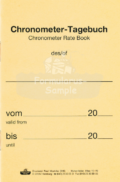 Chronometer Rate Book